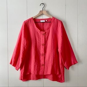 Habitat Crinkle Textured Button Up Top